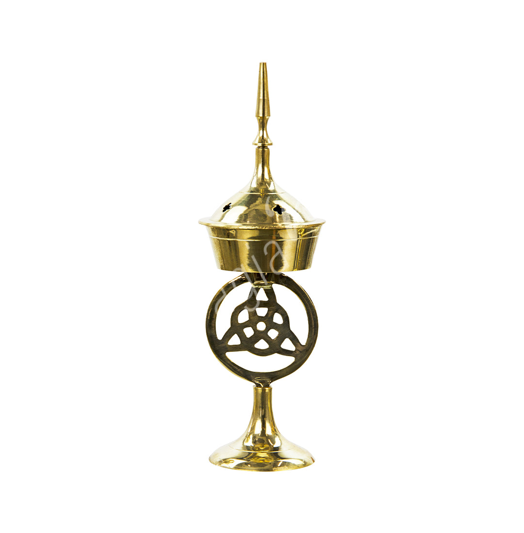 Incense Holder Brass on Stand 6.5-7.5"h