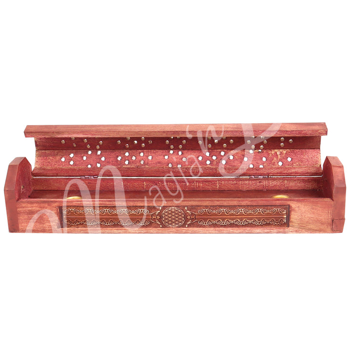 Incense Holder and Storage Box with Flower of Life