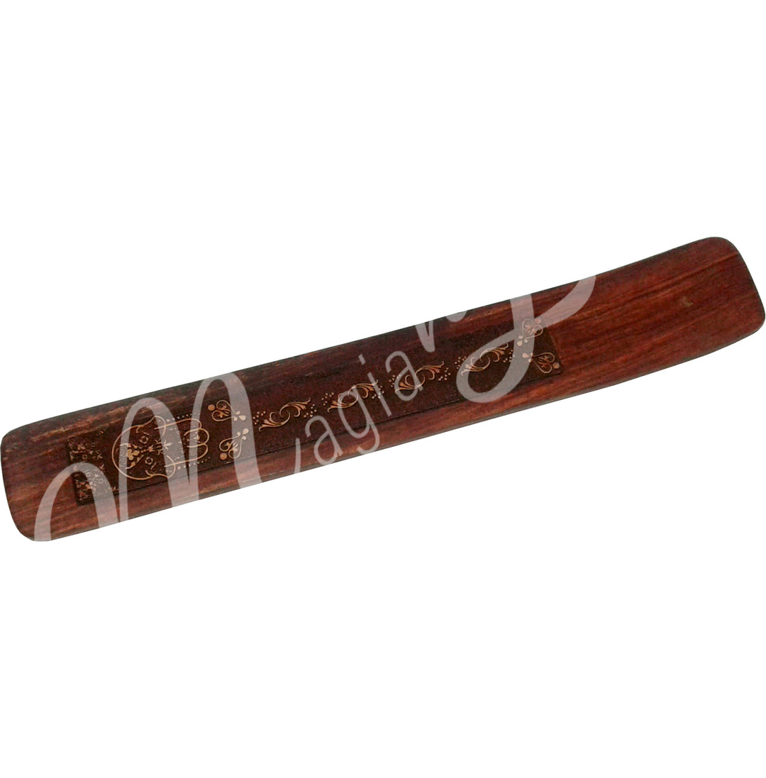 Incense Holder Acacia Wood Laser Engraved Hand of Fatima 10″L