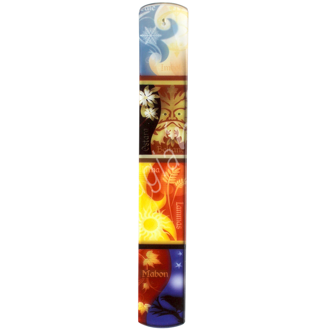 INCENSE HOLDER GLASS PRINTED SEASONS CYCLE 10 X 1.5″