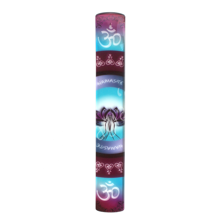 Incense Holder Printed Glass w Namaste