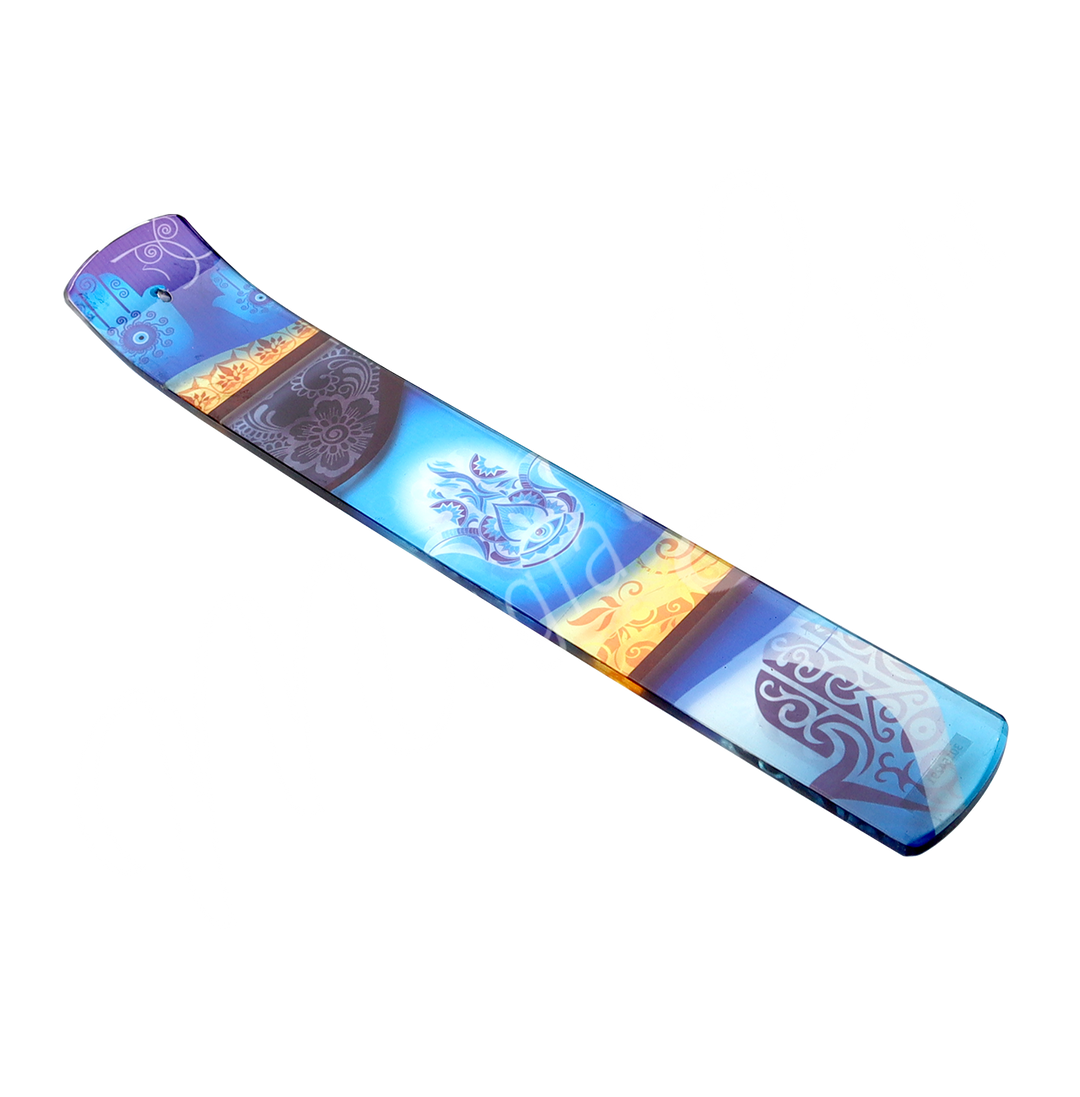 Incense Holder Printed Glass w Hand of Fatima