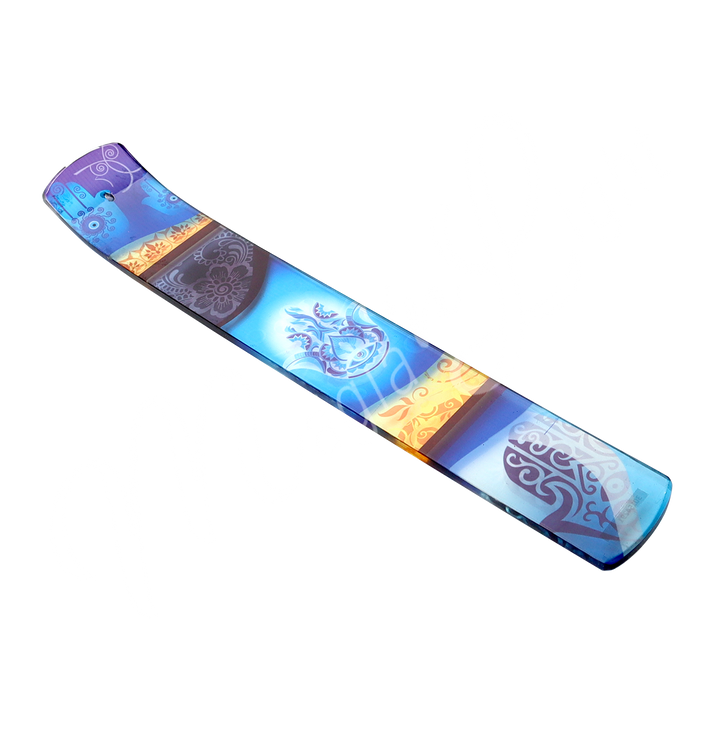 Incense Holder Printed Glass w Hand of Fatima