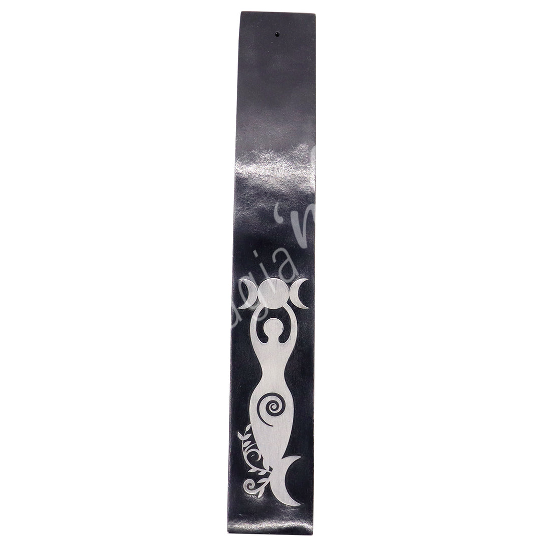 Incense Holder Soapstone Goddes Inlay 10"L