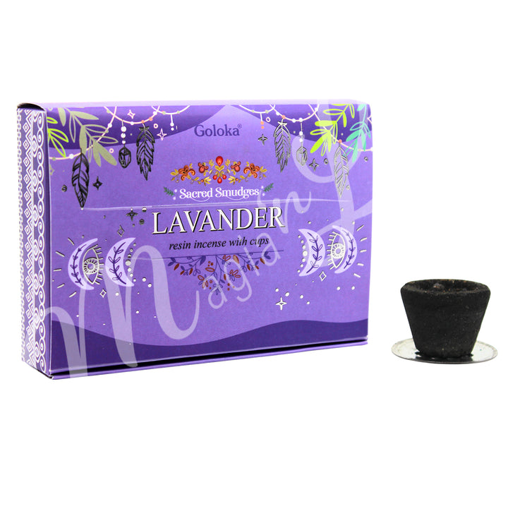 Resin Incense Sambrani Cup Lavender 1.25"dia. (pk6)