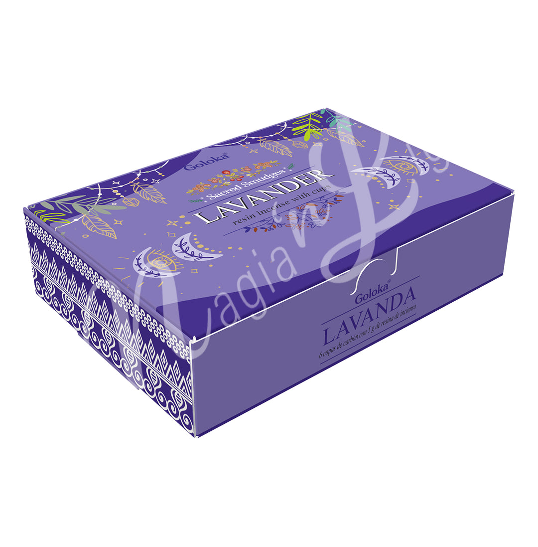 Resin Incense Sambrani Cup Lavender 1.25"dia. (pk6)