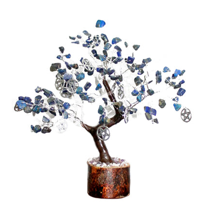 Gem Tree Lapis Lazuli with Pentacle Charms