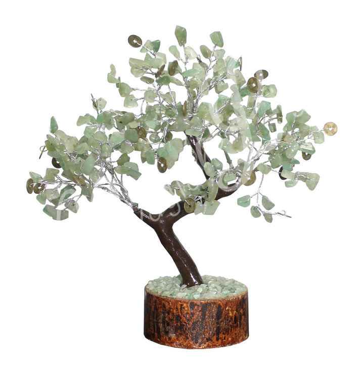 Gem Tree Green Aventurine with Chinese Coin Charms
