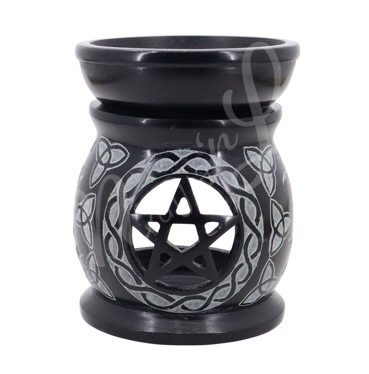 Oil Burner Soapstone w Pentacle