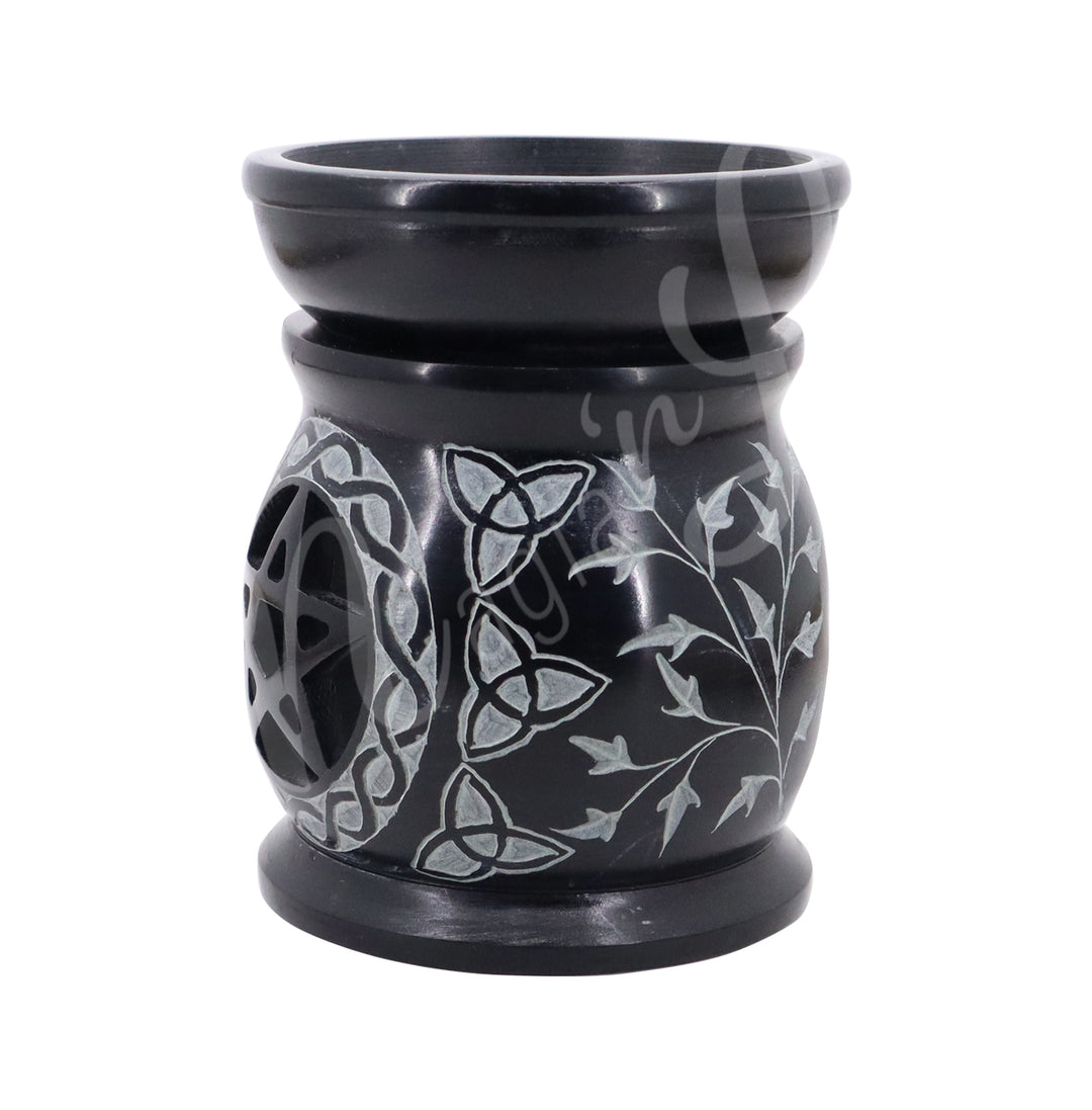 Oil Burner Soapstone w Pentacle