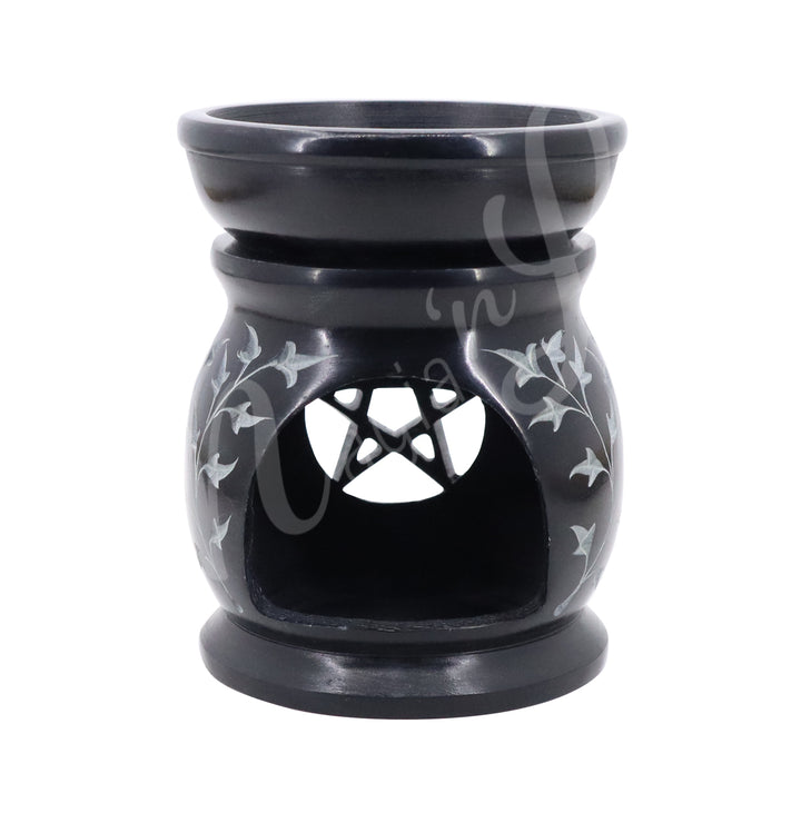 Oil Burner Soapstone w Pentacle