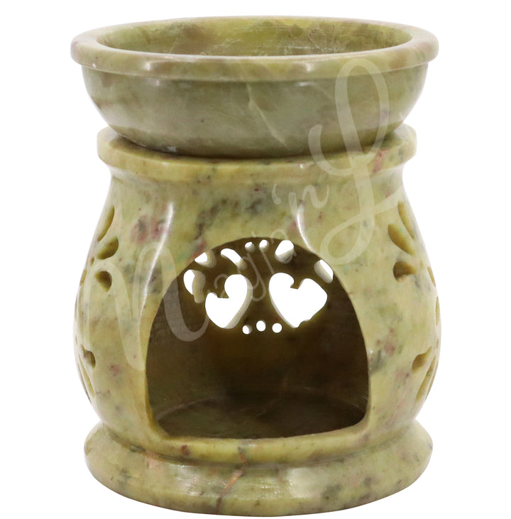 Oil Burner Natural Soapstone w Tree of Life