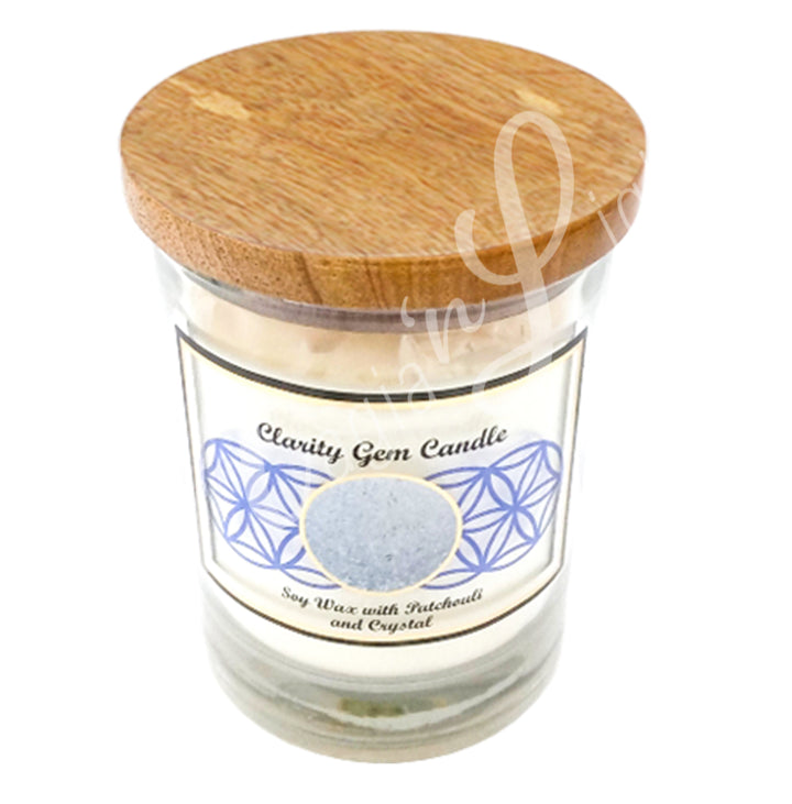 CLARITY CANDLE PATCHOULI  WITH CRYSTAL QUARTZ 4"H X 3.25"DIA