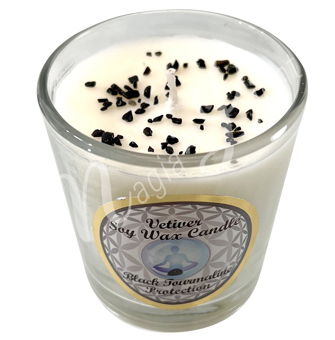 VOTIVE CANDLE VETIVER WITH BLACK TOURMALINE PROTECTION 2.25-2.5"H X 2.25"DIA