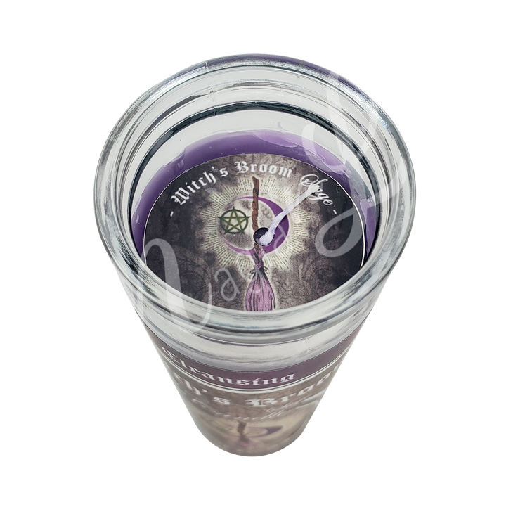 Candle Glass Jar Sage Witch's Broom