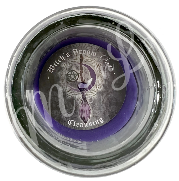 Candle Glass Jar Sage Witch's Broom