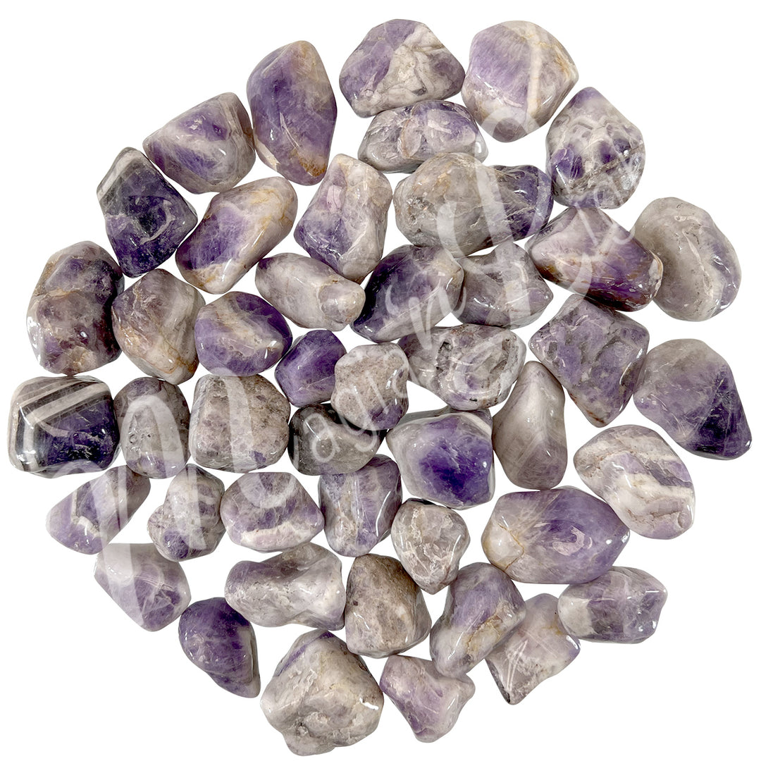 TUMBLED STONE AMETHYST, CHEVRON EX 35-55 MM