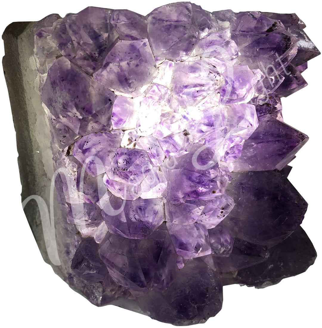 Tealight Holder Amethyst A Druse in Front 3-4"