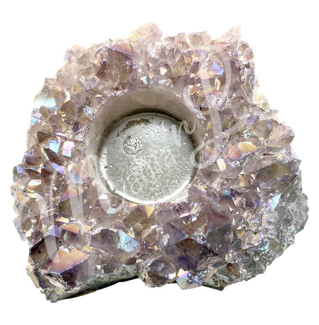 Tealight Holder Amethyst Plated AB Druse 3.5-5″