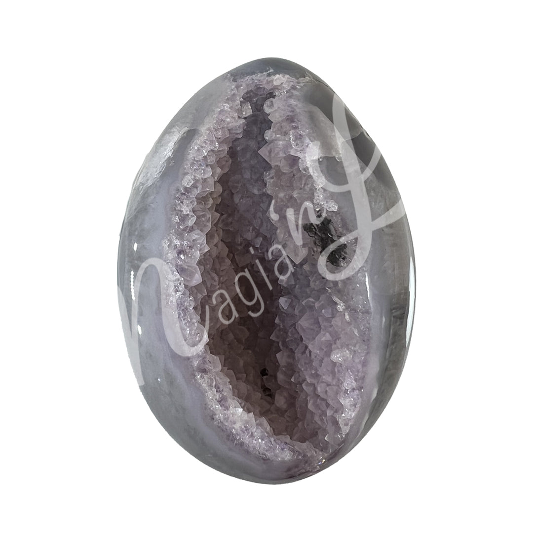 Egg Natural Agate with Druse