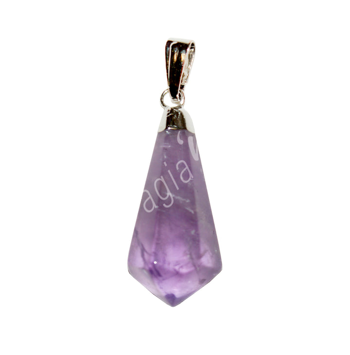 Pendant Diamond Shape Amethyst 1.5"