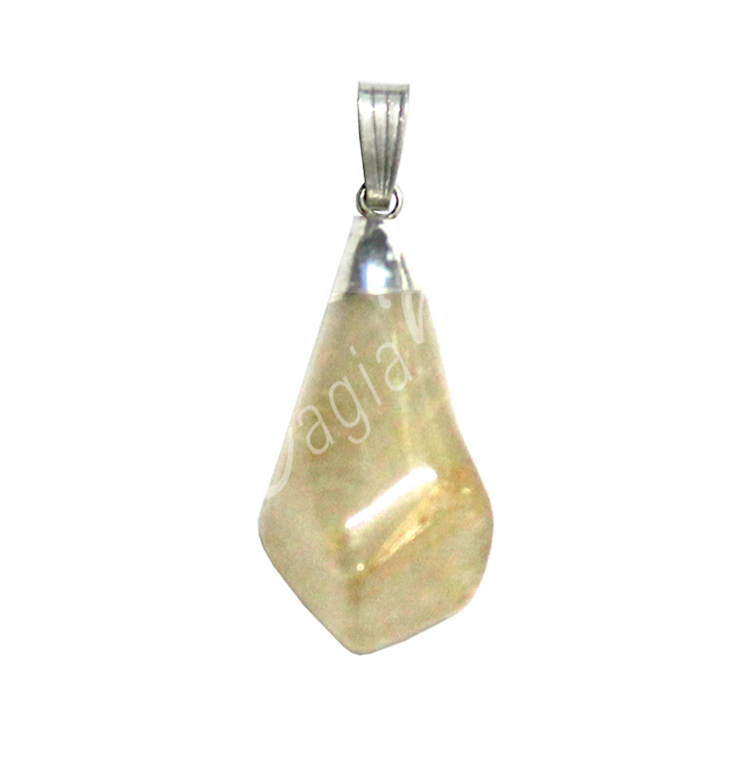 Pendant Diamond Shape Citrine 1.5"