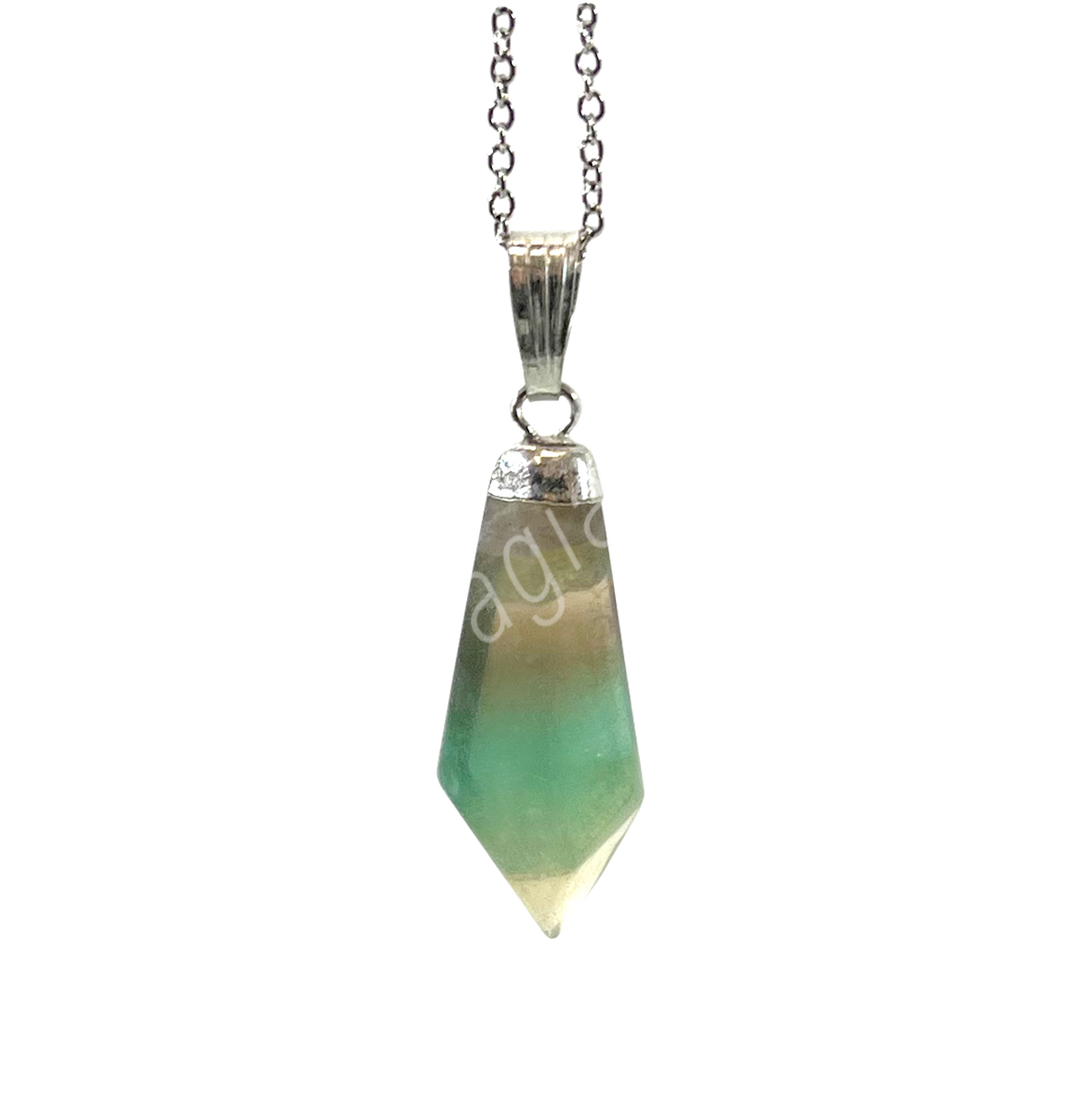 Pendant Diamond Shape Fluorite 1.5"