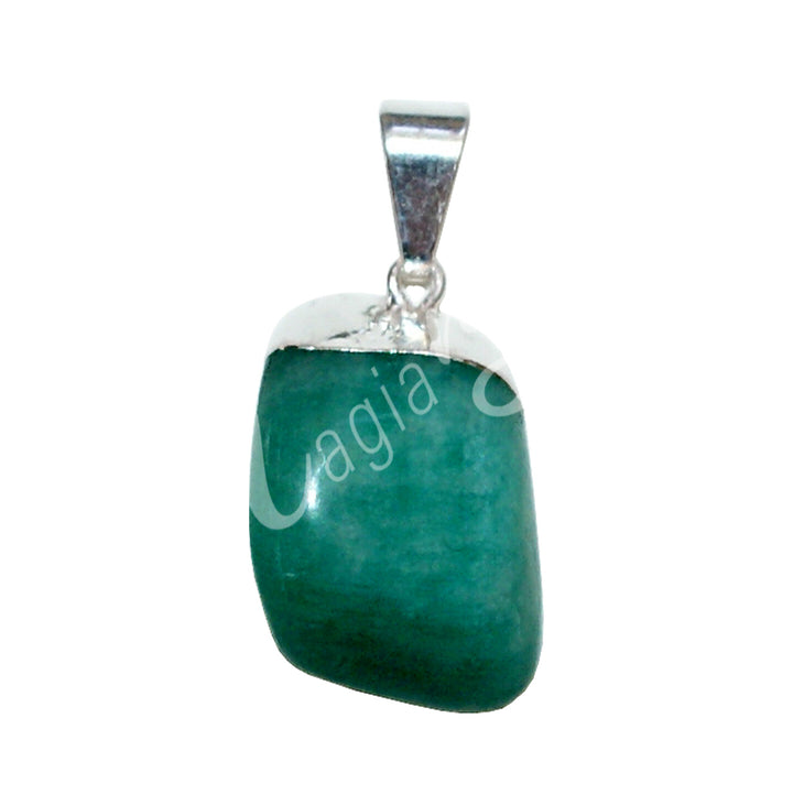 Colgante Casquillo Piedra Rodada Amazonita 1.25-1.75″