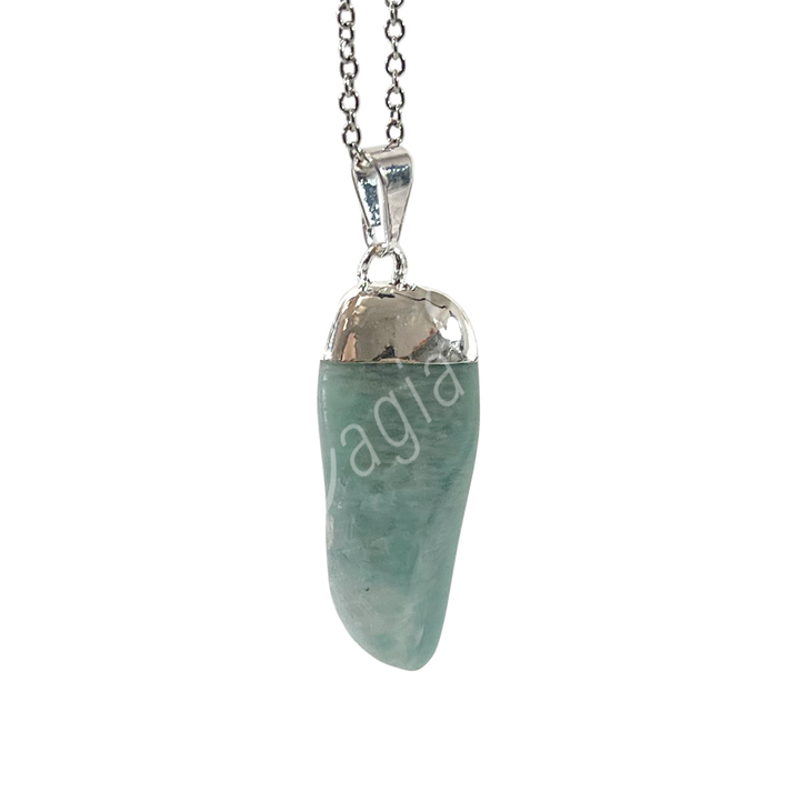 Colgante Casquillo Piedra Rodada Amazonita 1.25-1.75″
