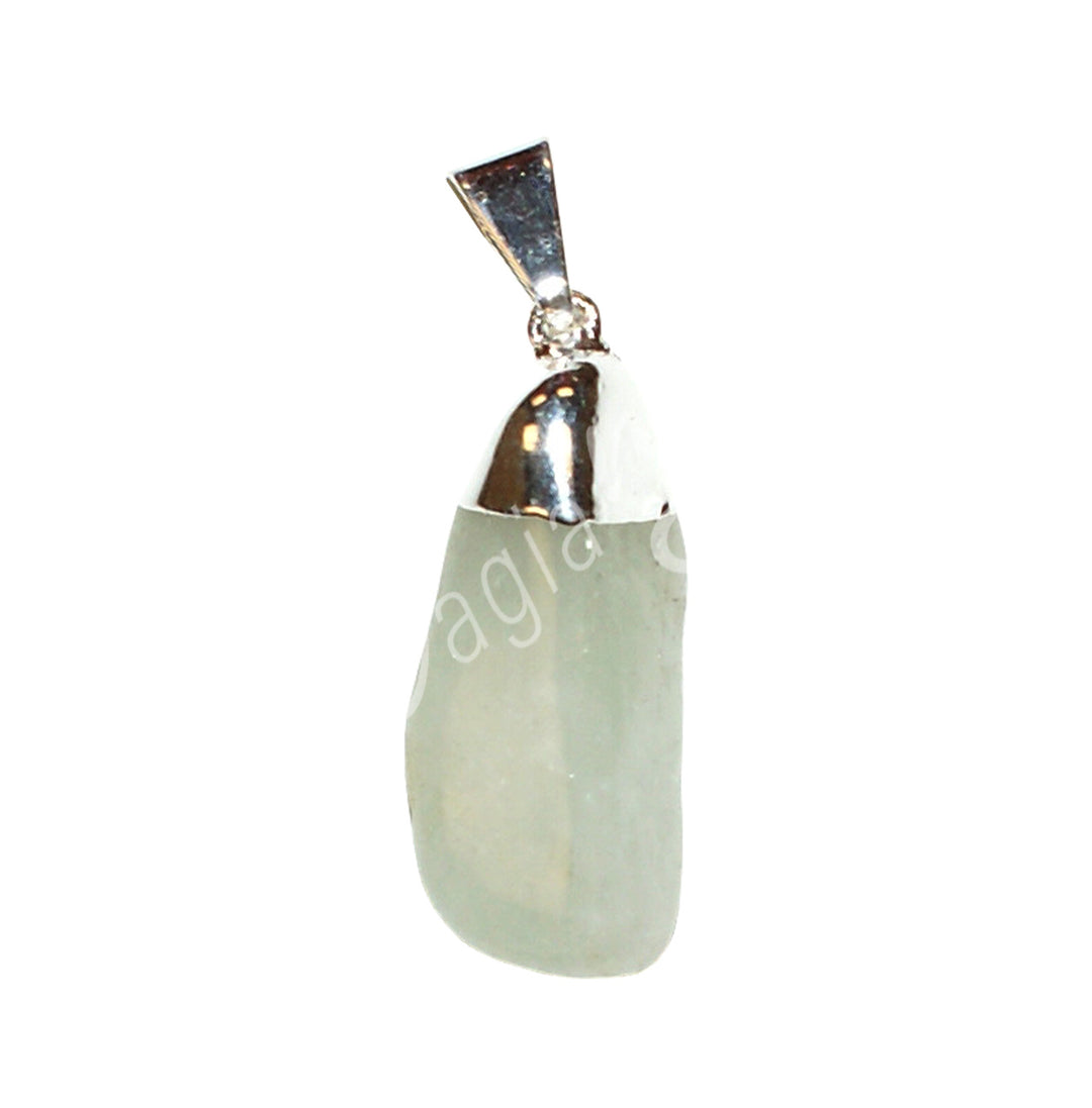 Pendant Tumbled Stone Cap Aquamarine 1.25-1.75″