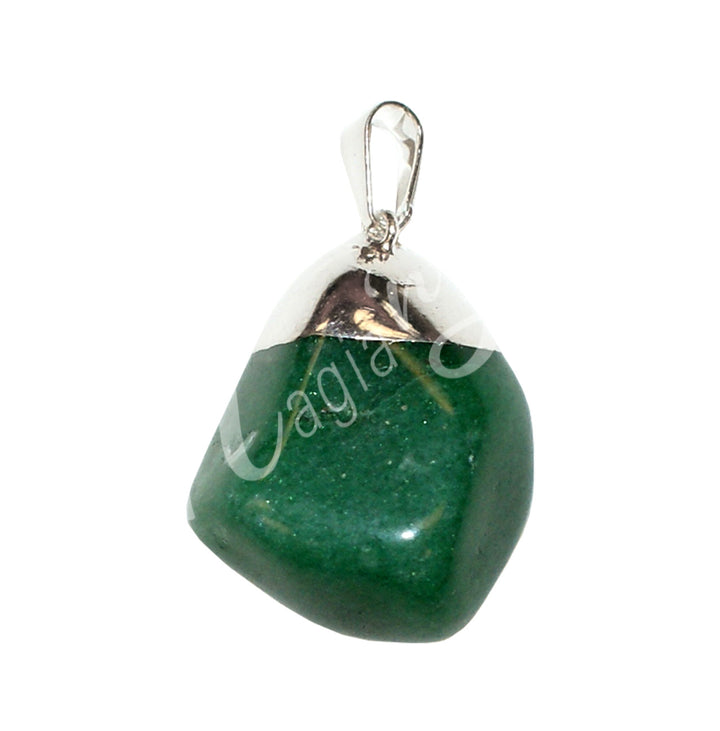 Colgante Casquillo Piedra Rodada Aventurina Verde 1.25-1.75″