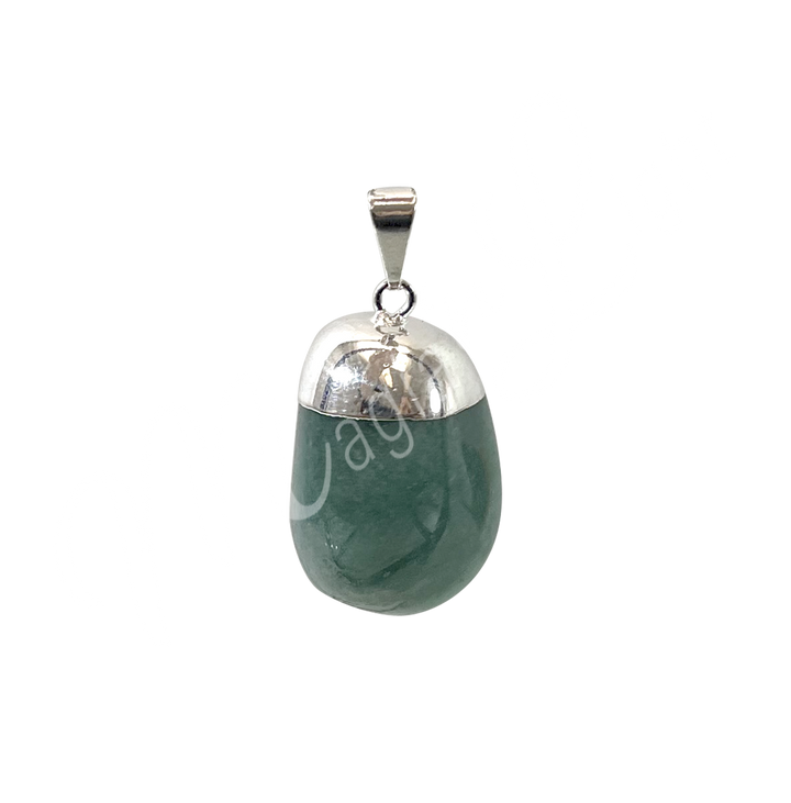 Colgante Casquillo Piedra Rodada Aventurina Verde 1.25-1.75″