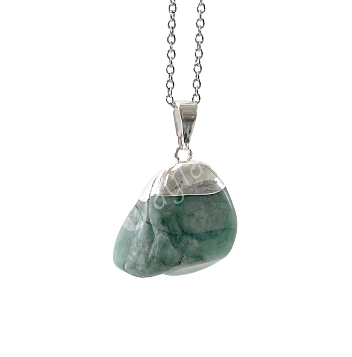 Pendant Tumbled Stone Cap Emerald 1.25-1.75″