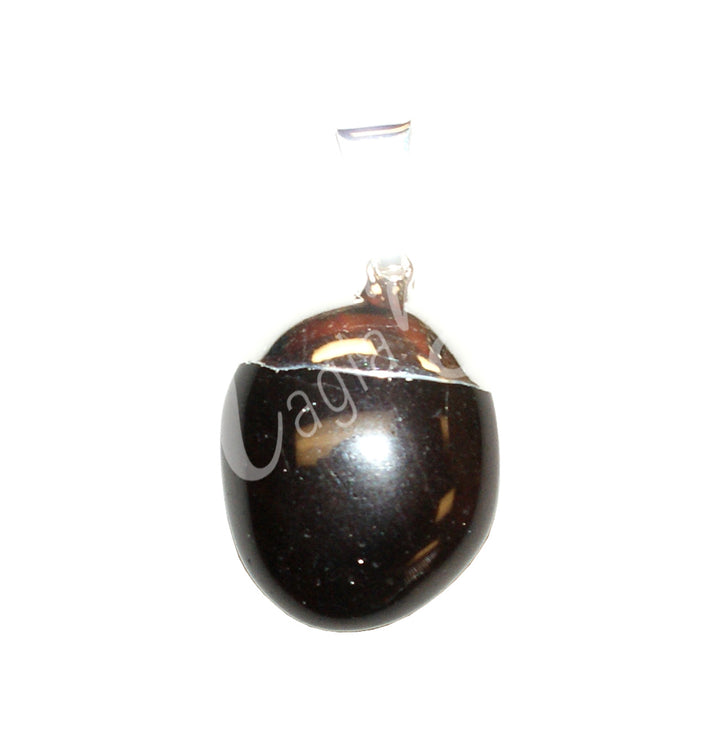 Pendant Tumbled Stone Cap Garnet 1.25-1.75″