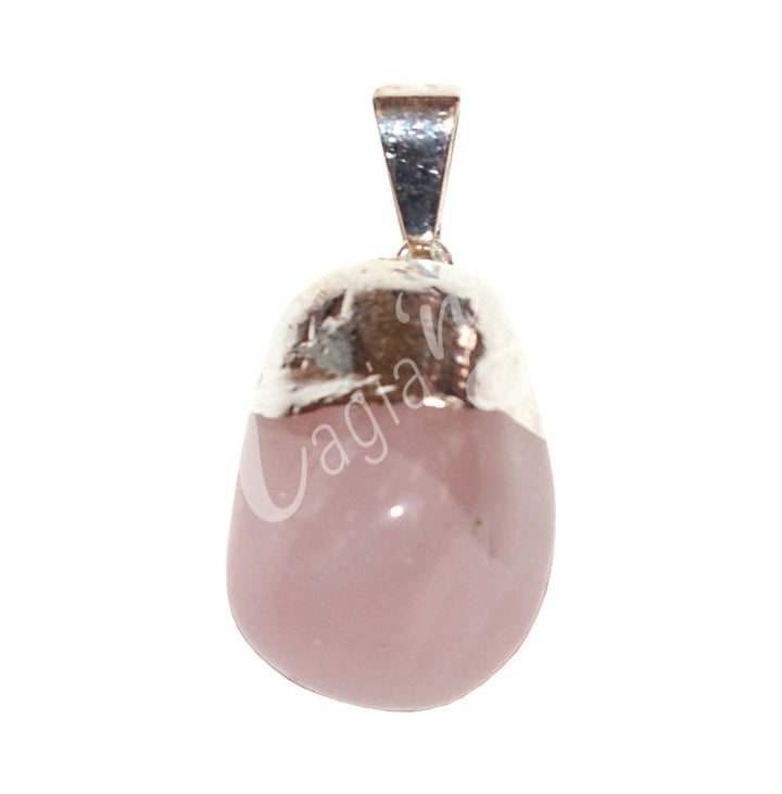 Colgante Casquillo Piedra Caída Cuarzo Rosa 1.25-1.75″