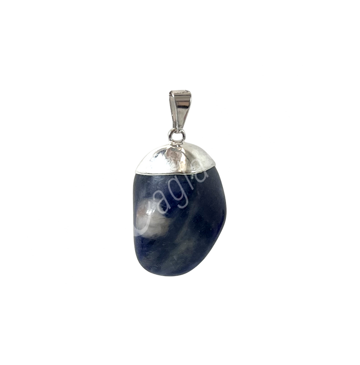 Pendant Tumbled Stone Cap Sodalite 1.25-1.75″