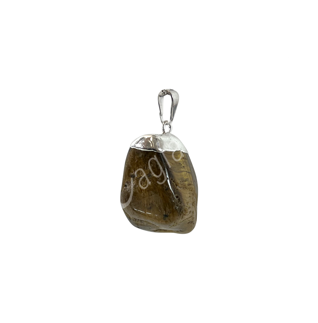 Colgante Casquillo Piedra Rodada Ojo de Tigre 1.25-1.75″