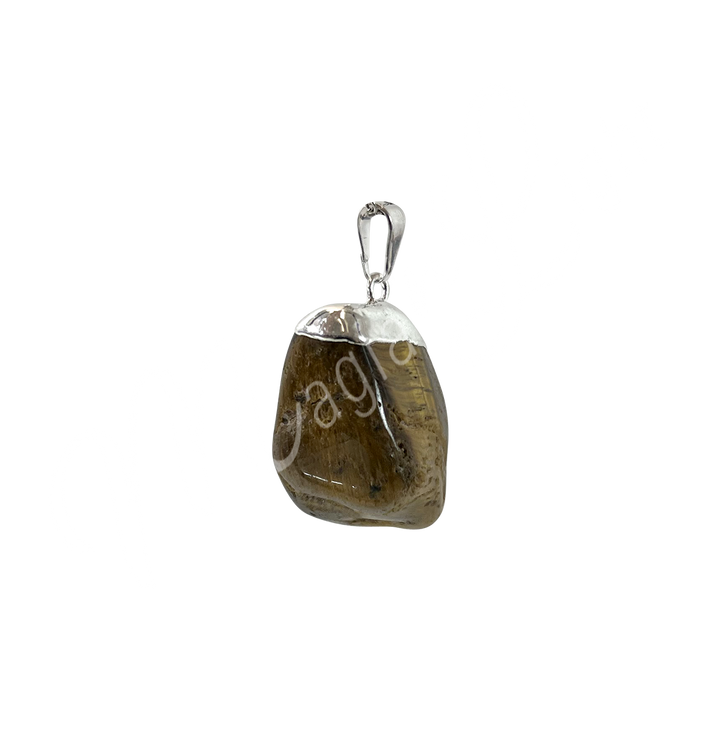 Colgante Casquillo Piedra Rodada Ojo de Tigre 1.25-1.75″