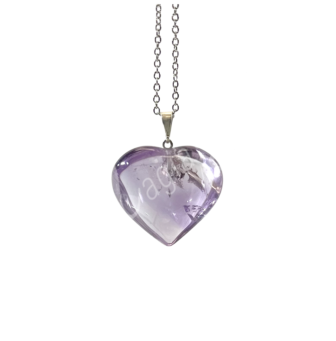 Pendant Heart Amethyst 0.75″ X 1″