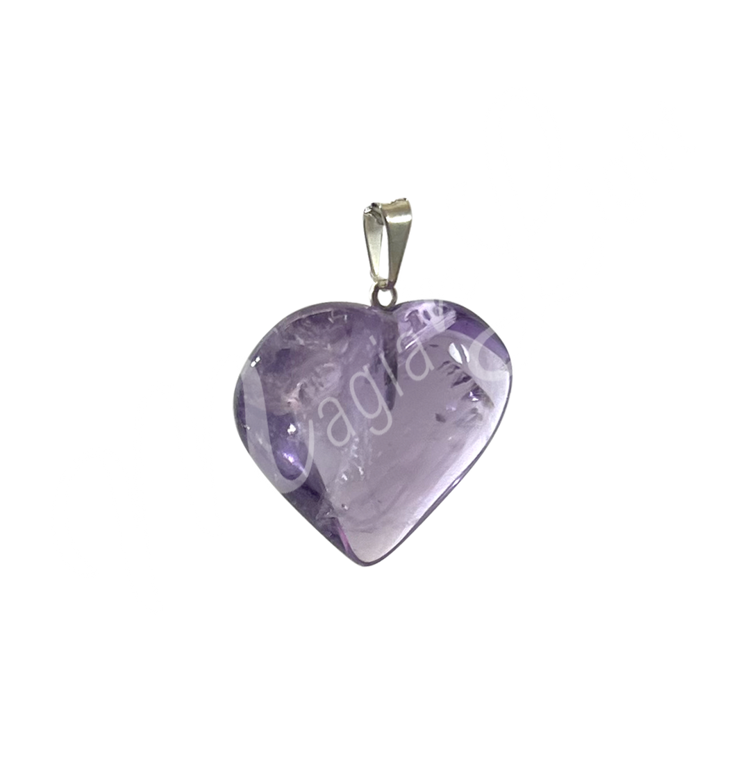 Pendant Heart Amethyst 0.75″ X 1″