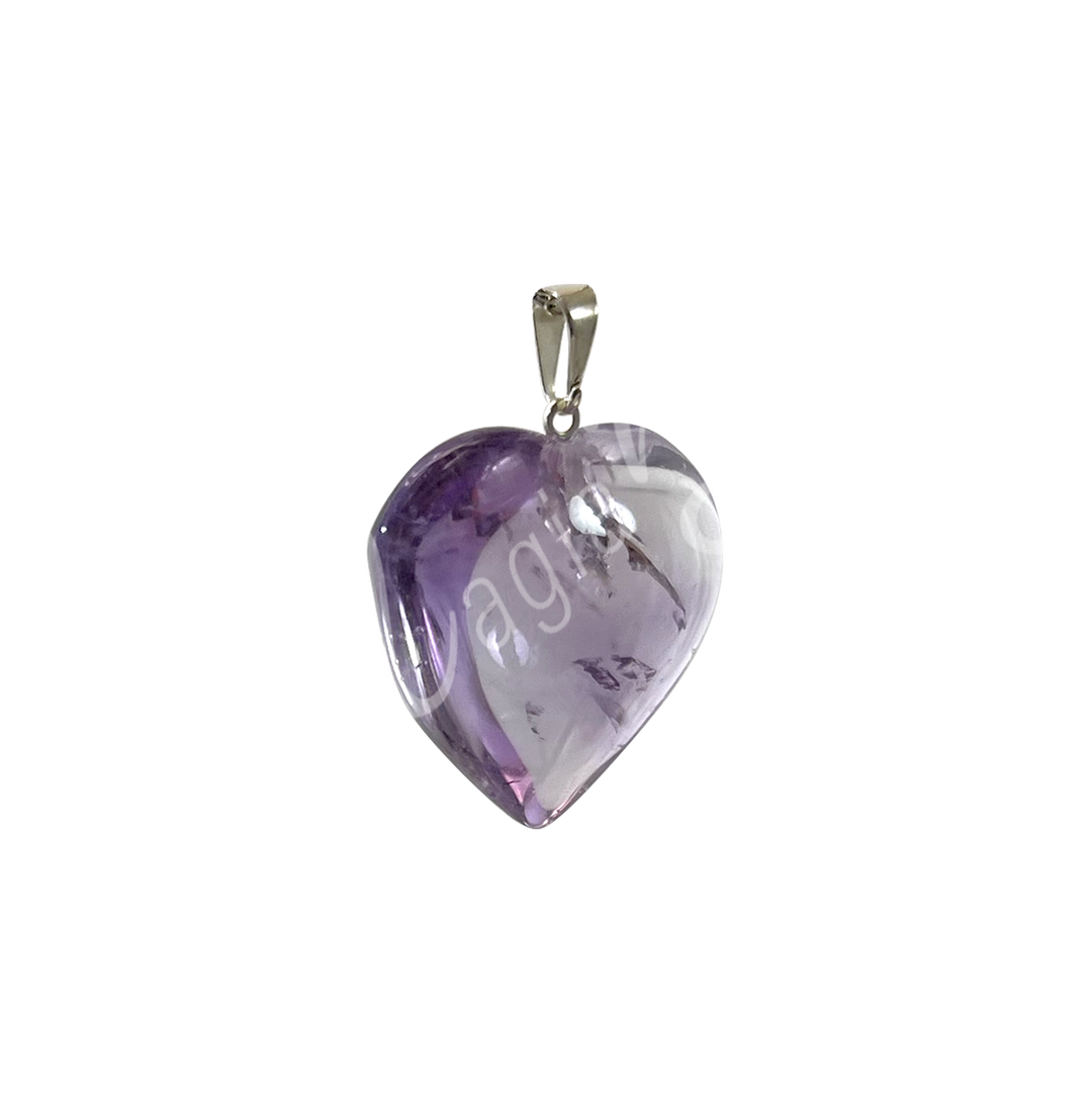 Pendant Heart Amethyst 0.75″ X 1″