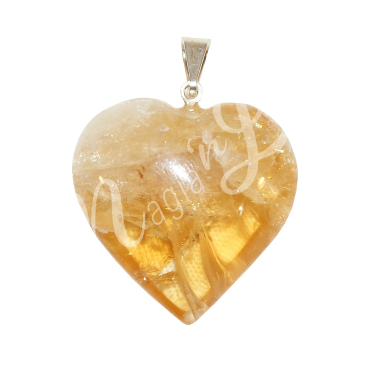 Pendant Heart Citrine 0.75″