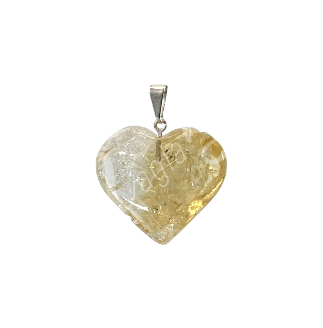Pendant Heart Citrine 0.75″