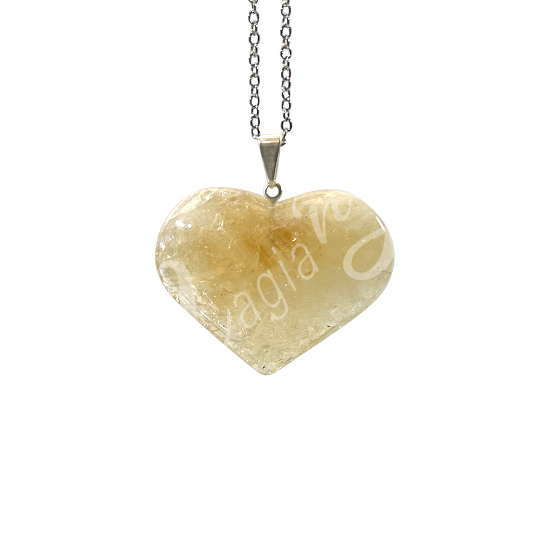 Pendant Heart Citrine 0.75″