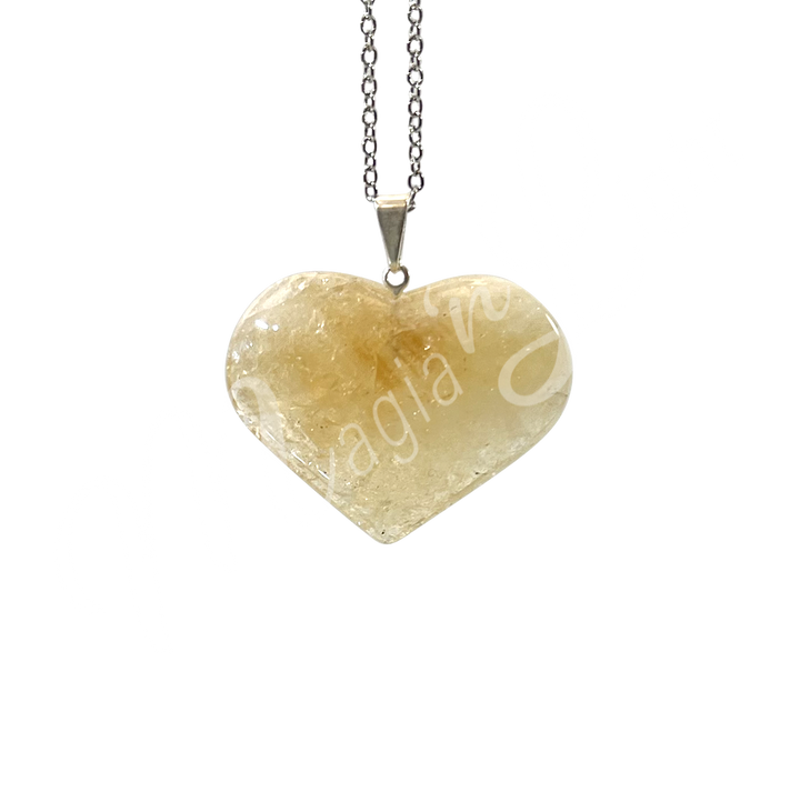 Pendant Heart Citrine 0.75″