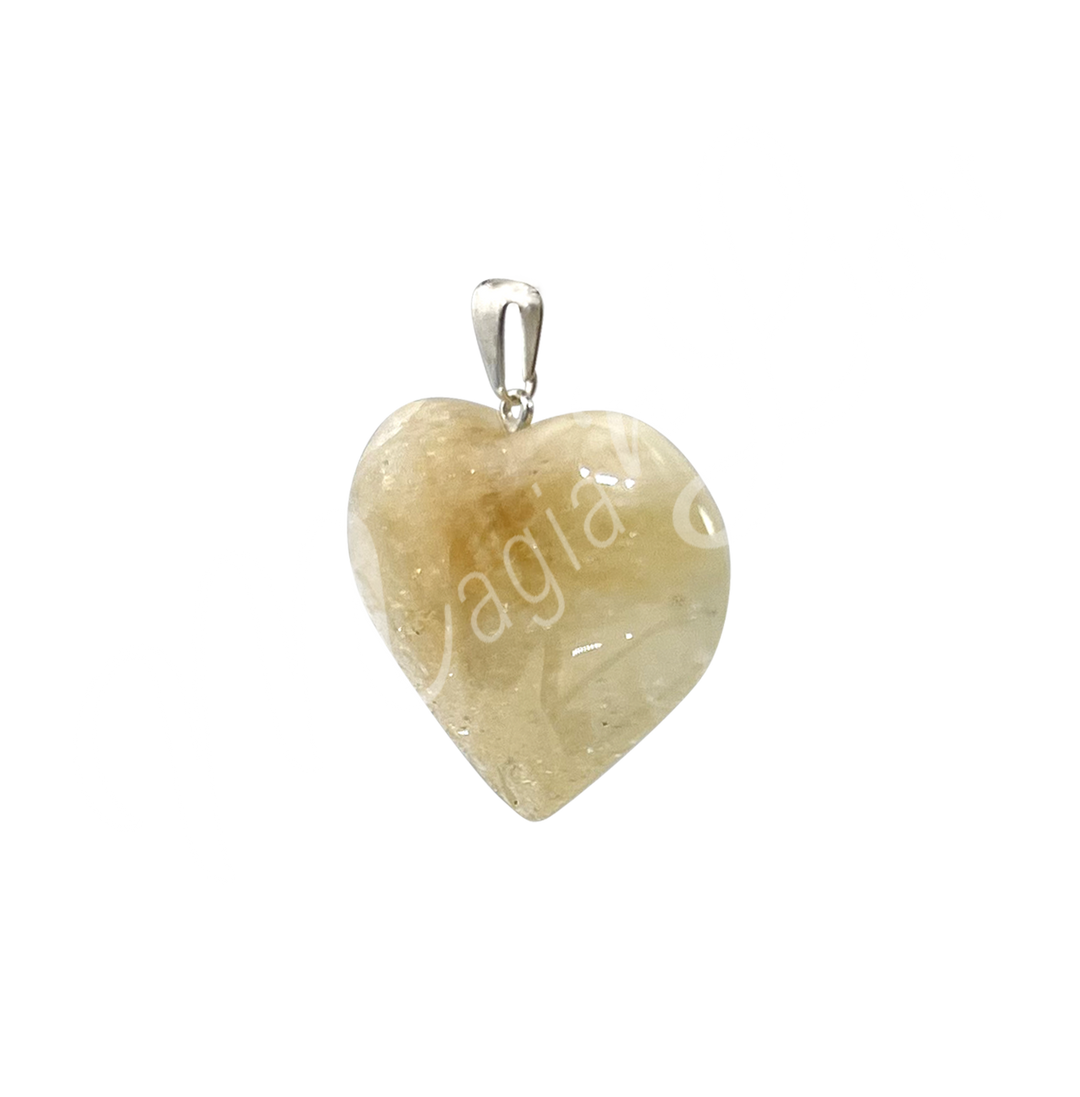 Pendant Heart Citrine 0.75″