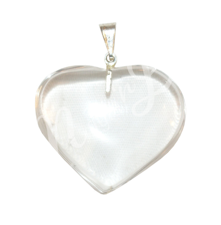 Pendant Heart Crystal Quartz 1″