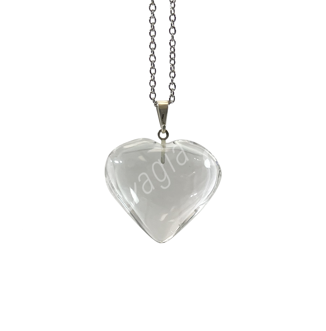 Pendant Heart Crystal Quartz 1″