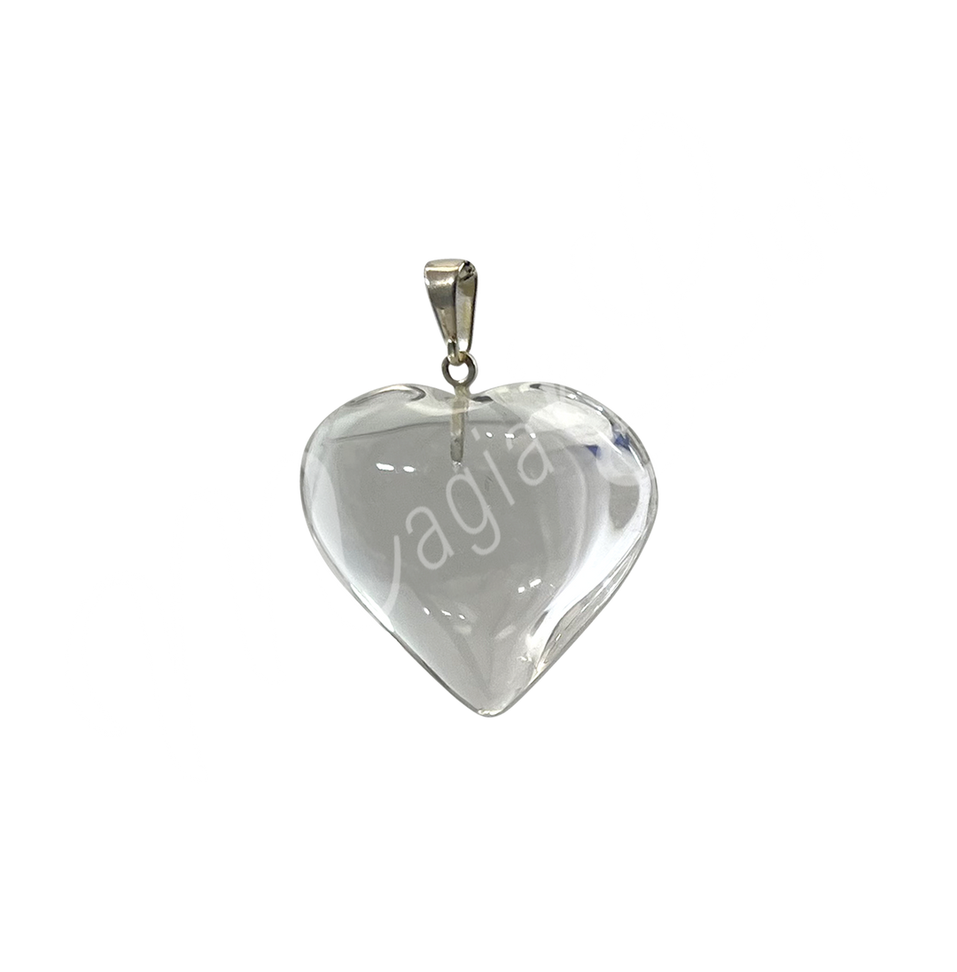 Pendant Heart Crystal Quartz 1″