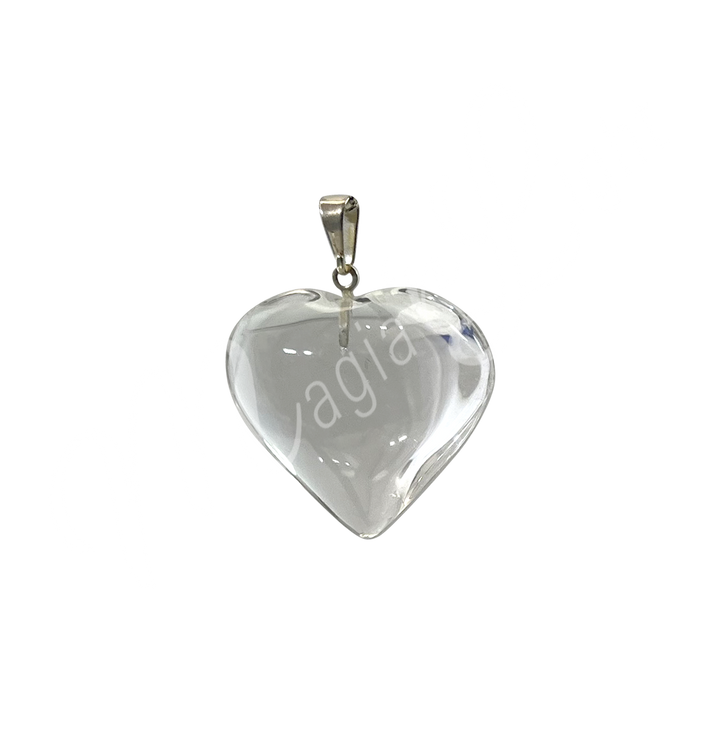 Pendant Heart Crystal Quartz 1″